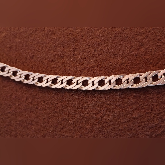 Sale! 🛍️ HCT Sterling Silver Double Cuban Chain 18" Necklace - Picture 2 of 5